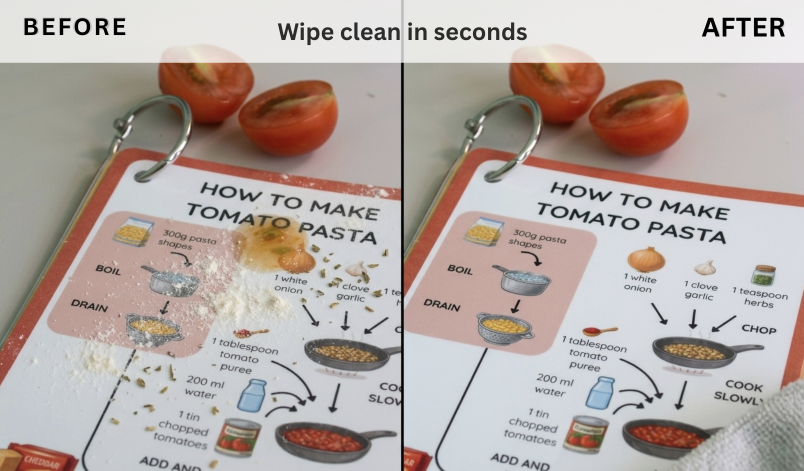 Single ClearCook cookie card showing wipe-clean surface